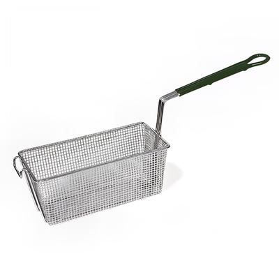 Browne 79204 Fryer Basket w/ Coated Handle & Front Hook, 13" x 5 2/5" x 5 7/10", Green