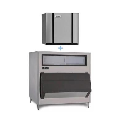 Ice-O-Matic CIM1446HW/B1600-60 1560 lb Elevation Series Half Cube Commercial Ice Machine w/ Bin - 1660 lb Storage, Water Cooled, 208-230v, Stainless Steel Bin, Dual Exhaust System