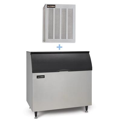 Ice-O-Matic MFI0800A/B110PS/KBT23 900 lb Flake Commercial Ice Machine w/ Bin - 854 lb Storage, Air Cooled, 115v, Stainless Steel