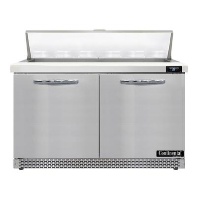 Continental D48N12-FB 48" Designer Line Sandwich/Salad Prep Table w/ Refrigerated Base, 115v, Stainless Steel