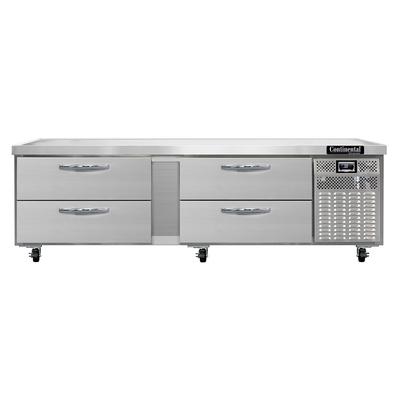 Continental D84GN 84" Chef Base w/ 4 Drawers - 115v, Stainless Steel