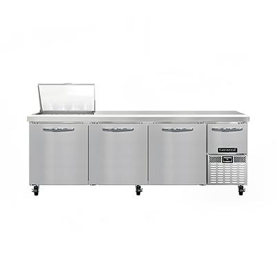 Continental RA93N12M 93" Pizza Prep Table w/ Refrigerated Base, 115v, Stainless Steel