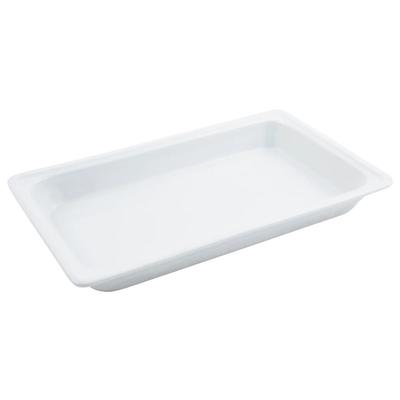 Bon Chef 12017 20 7/8" Rectangular Chafer Food Pan, Ceramic, Half Size, 2.5 Quart