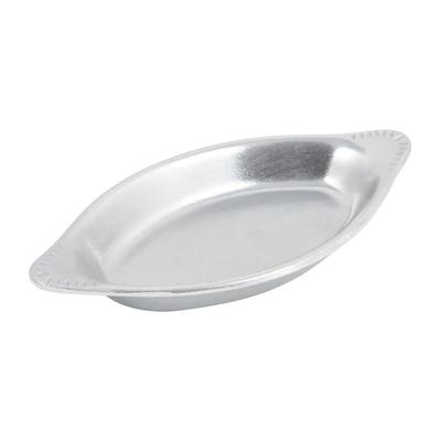 Bon Chef 5035 8 oz. Oval, Aluminum Rarebit, Pewter-Glo, Silver
