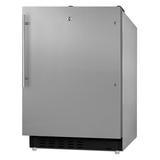 Summit ALRF49BCSSHV 20" W Undercounter Refrigerator Freezer w/ (1) Section & (1) Door, 115v, Silver
