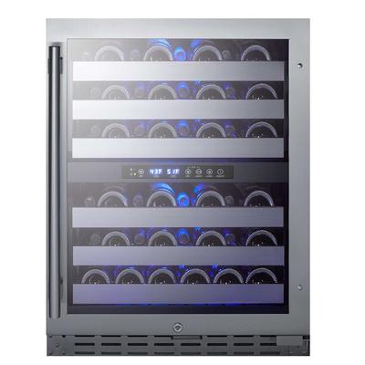 Summit ALWC532CSS 23 1/2" 1 Section Commercial Wine Cooler w/ (2) Zones - 46 Bottle Capacity, 115v, Silver