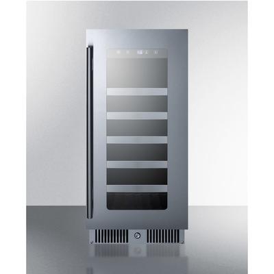 Summit CL155WC 15" 1 Section Commercial Wine Cooler w/ (1) Zone - 29 Bottle Capacity, 115v, Silver