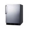 Summit FF7BKBISSTB 23 5/8" W Undercounter Refrigerator w/ (1) Section & (1) Door, 115v, Silver