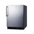 Summit FF7BKBISSTB 23 5/8" W Undercounter Refrigerator w/ (1) Section & (1) Door, 115v, Silver