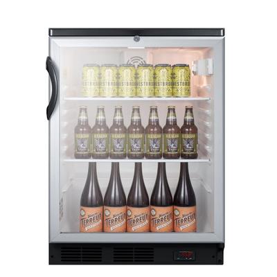 Summit SCR600BGLBIDTPUB 24" 1 Section Undercounter Commercial Wine Cooler w/ (1) Zone - Black/Stainless, 115v