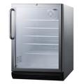 Summit SCR600BGLCSS 23 5/8" W Undercounter Refrigerator w/ (1) Section & (1) Door, 115v, Silver