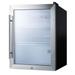 Summit SPR314LOS 2.1 cu ft Outdoor Refrigerator w/ Glass Door - Black/Stainless, 115v, Silver