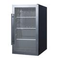 Summit SPR488BOSADA 19" W Indoor/Outdoor Undercounter Refrigerator w/ (1) Glass Door - ADA, 115v, Silver