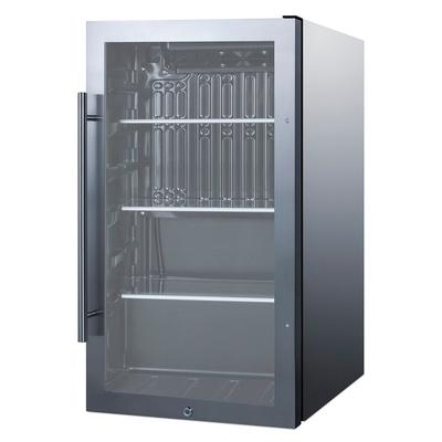 Summit SPR488BOSCSS 19" W Indoor/Outdoor Undercounter Refrigerator w/ 1 Glass Door, 115v, Silver