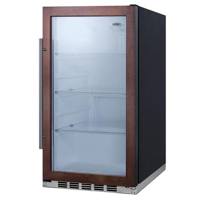 Summit SPR489OSPNR 19"W Undercounter Outdoor Refrigerator w/ 1 Section & 1 Glass Door - Panel Ready, 115v, Black