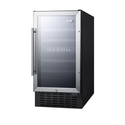Summit SWC182ZADA 17 3/4" 1 Section Commercial Wine Cooler w/ (2) Zones - 28 Bottle Capacity, 115v, Silver