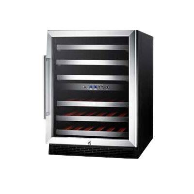 Summit SWC530BLBISTADA 23 5/8" 1 Section Commercial Wine Cooler w/ (2) Zones - 36 Bottle Capacity, 115v, Black