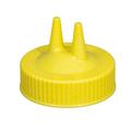 Vollrath 2300-08 Twin Tip Squeeze Bottle Replacement Cap - Wide Mouth, 16 32 oz, Yellow
