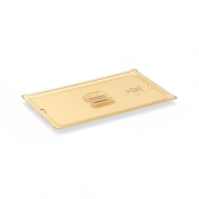 Vollrath 33400 1/4 Size High-Heat Solid Food Pan Cover - Amber, Yellow, Pack of 6