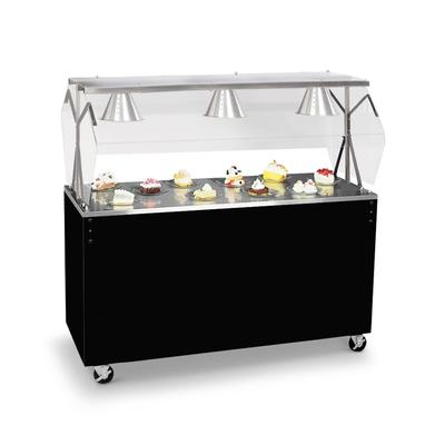 Vollrath 3870346 46" Mobile Food Bar w/ Cabinet & Stainless Top - Black, 120v, Enclosed Storage, Lighting