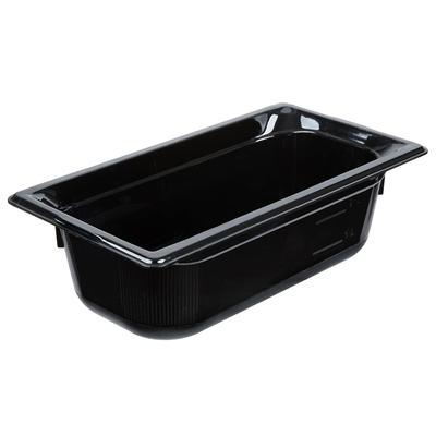 Vollrath 9034420 4"D Third Size High Temp Food Pan, High-Temp Plastic, Anti-Jamming, Black