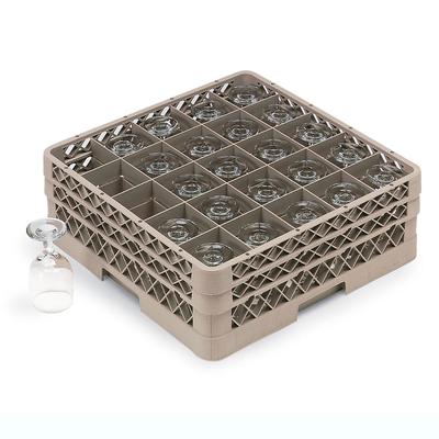 Vollrath TR6BBBBB Traex Glass Rack w/ (25) Compartments - (5) Extenders, Beige