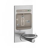 Elkay EZWS-EDFPBM114K Wall Mount Bottle Filling Station w/ Drinking Fountain - Non Refrigerated, Non Filtered, Silver