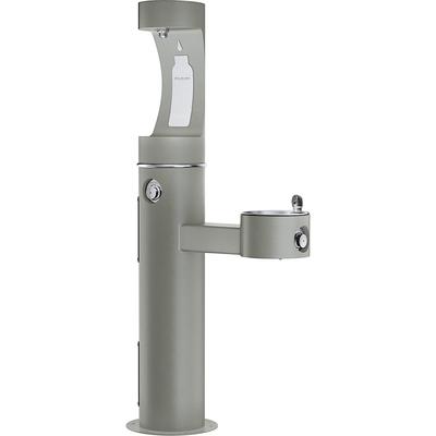 Elkay LK4420BF1UFRKGRY Outdoor Bottle Filling Station & Drinking Fountain - Non Refrigerated, Gray