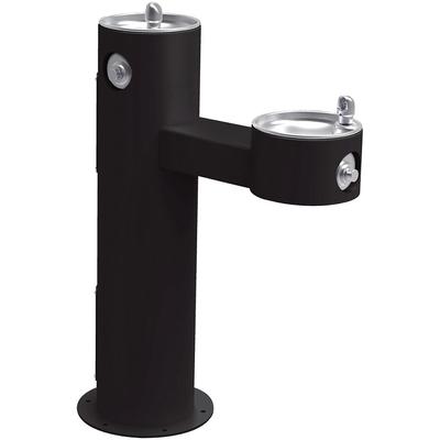 Elkay LK4420FRKBLK Bi Level Pedestal Drinking Fountain - Non Refrigerated, 14"W x 31"D x 40-5/16"H, Black