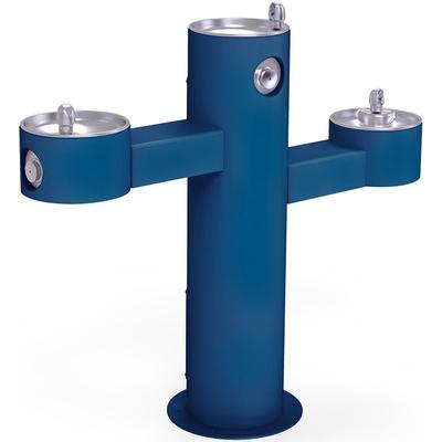 Elkay LK4430FRKBLU Tri Level Pedestal Drinking Fountain - Non Refrigerated, 14"W x 48"D x 40-5/16"H, Blue