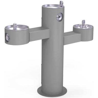 Elkay LK4430GRY Tri Level Pedestal Drinking Fountain - Non Refrigerated, 14"W x 48"D x 40-5/16"H, Gray