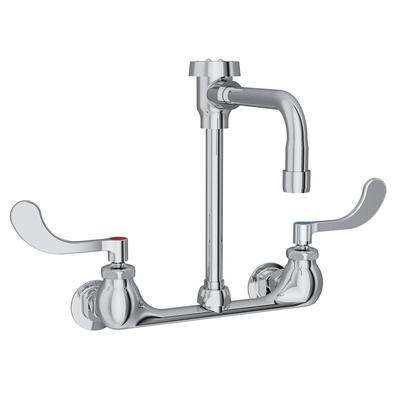 Elkay LK940VS07T4H Splash Mount Faucet w/ 8" Spout with Vacuum Breaker & 4" Wrist Blade Handles - 8" Centers