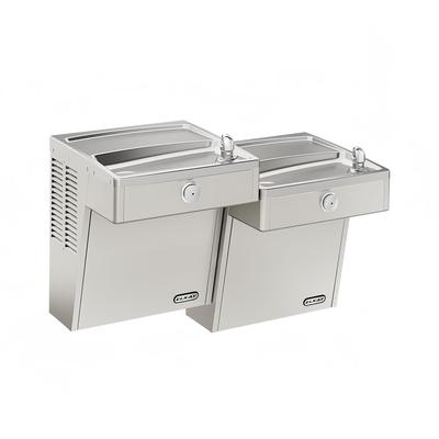 Elkay LVRCTLDDSC Wall Mount Bi Level Drinking Fountain - Filtered, Non Refrigerated, Stainless, Silver