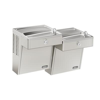 Elkay VRCTLFRDDSC Wall Mount Bi Level Drinking Fountain - Non Filtered, Non Refrigerated, Stainless, Silver