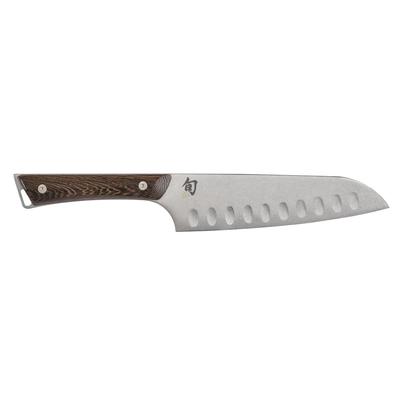Shun 7" Hollow-Ground Santoku Knife w/ Tagayasan Wood Handle, Stainless Steel Blade
