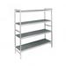 Fermod 4R42B71 Fermostock Polymer Louvered Shelf Kit - 42"W x 18"D x 71"H, 4 Tiers, Silver