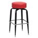 Royal Industries ROY 7723 R Backless Commercial Bar Stool w/ Red Vinyl Seat, Black