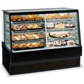 Federal SGR5942DZ 59" Full Service Bakery Case w/ Straight Glass - (3) Levels, 120v, Refrigerated Left, Non-refrigerated Right, Black