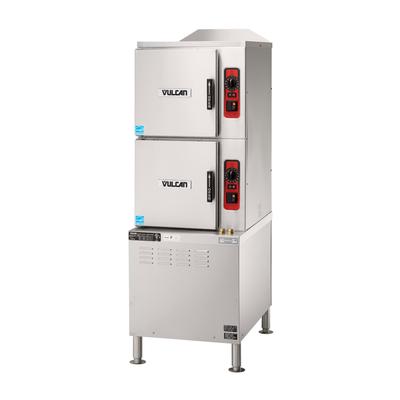 Vulcan C24ET10-LWE 240/3 (10) Pan Convection Commercial Steamer w/ Cabinet Base - Dual Steam Generators, 240/3, Stainless Steel, 240 V