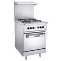 Vulcan EV24-S-4FP-480 24" 4 Sealed Element Commercial Electric Range, 480v/1ph, Stainless Steel