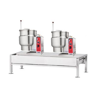 Vulcan VEKT64/1212 230/3 (2) 12 gal Steam Kettles & Stand Assembly - Manual Tilt, 2/3 Jacket, 230v/3ph, Stainless Steel