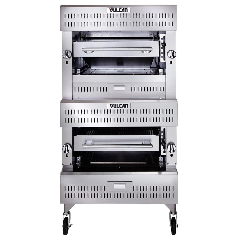 Vulcan VIB2 NG Double Deck Natural Gas Broiler - Infrared Over Ceramic, 200,000 BTU, Stainless Steel, Gas Type: NG