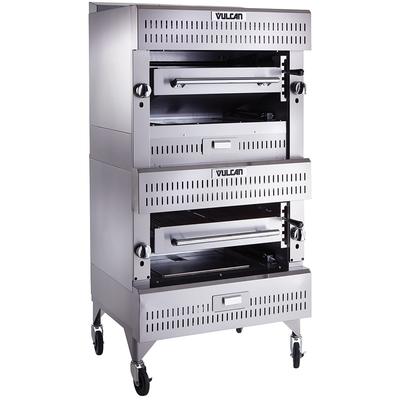 Vulcan VIR2NG Deck Broiler - Double Deck Burners, 225 1/2" x 24 1/2" Cooking Grids, Stainless Steel, Natural Gas, 2 Decks, Gas Type: NG