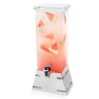 Rosseto LD143 2 gal Beverage Dispenser w/ Ice Basket - Plastic Container, Stainless Base, Silver