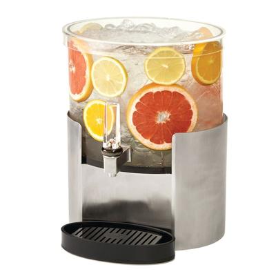 Rosseto LD177 2 gal Beverage Dispenser - Plastic Container, Stainless Base, Stainless Steel, Drip Tray, Silver