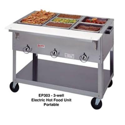 Duke EP302SW 2081 30 3/8" Hot Food Table w/ (2) Wells & Cutting Board, 208v/1ph, Silver