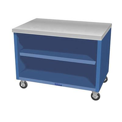 Duke TST-88SS 88" Mobile Serving Counter w/ Shelves & Stainless Top, Stainless Steel Top, Silver