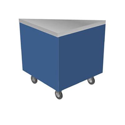 Duke TTU-45PG 32" Mobile Serving Counter w/ Enclosed Base & Stainless Top, 45-Degree Corner, Silver