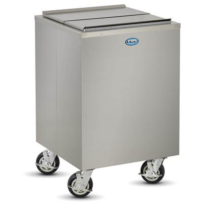 FWE SIC-200 200 lb Insulated Mobile Ice Caddy - Stainless Steel, 200 lb Capacity, Silver