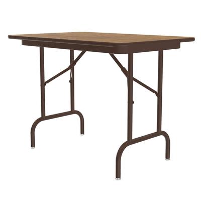 Correll CF2436MK 06 36" Rectangular Folding Table w/ Medium Oak Melamine Top, 26 1/2"H, Brown